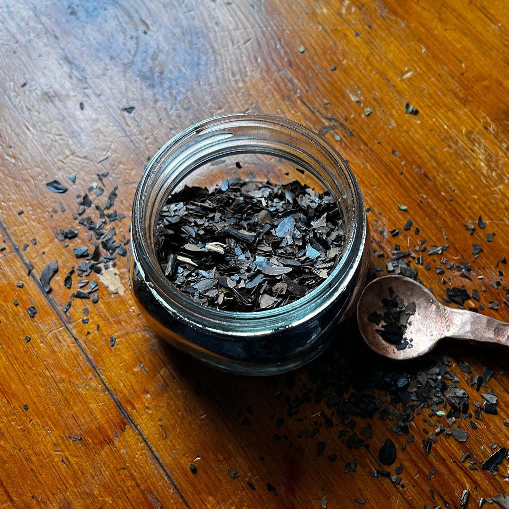 Roasted yaupon tea leaves